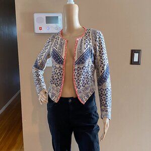 Lucky Brand Fair Isle Open Front Hi/Lo Shrug XS